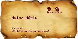 Maicz Mária névjegykártya